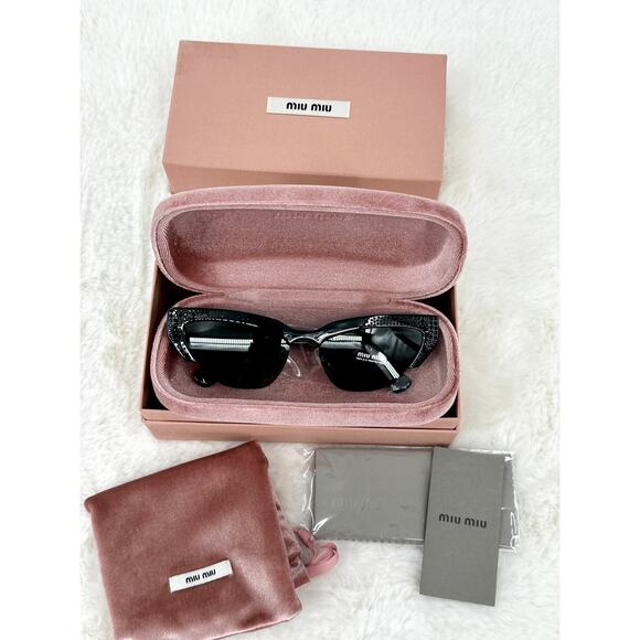 Miu Miu MU 04US SPECIAL PROJECT‎ Rhinestone Cat Eye Sunglasses - Picture 2 of 15